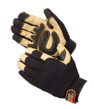0913 GoldenKnight Premium Leather Mechanics Glove, Pair