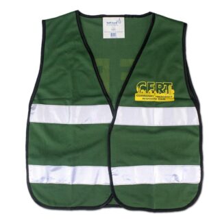 Mayday 10138 C.E.R.T Green Mesh Safety Vest with Reflective Stripes and Logo
