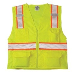 ML Kishigo 1163 Class 2 Solid Front Mesh Back Safety Vest - Yellow/Lime