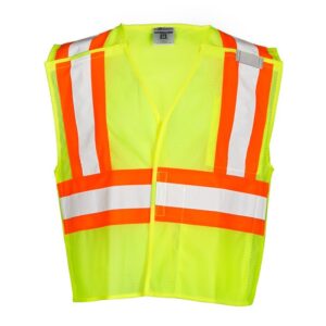 ML Kishigo 1174 Contrasting Mesh Breakaway Lime Vest