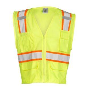 ML Kishigo 1195 Lime Class 2 Ultra Cool Mesh Safety Vest, 6-Pockets