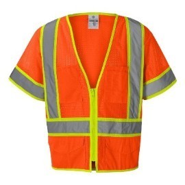 ML Kishigo 1243 Ultra-Cool Orange Class 3 Mesh Surveyors Safety Vest