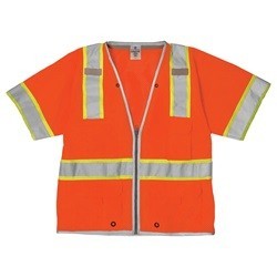 ML Kishigo 1551 Brilliant Series Orange ANSI Class 3 Heavy Duty Safety Vest