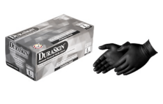 2026BK Black Embossed Diamond Grip Nitrile Gloves