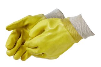 Liberty Gloves 2331JL Smooth Finish Yellow PVC Glove with Knit Wrist, Dozen