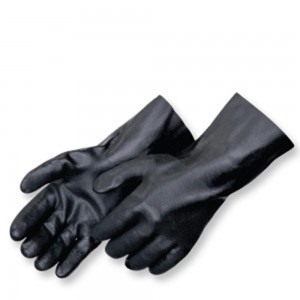 Liberty Gloves 2633 Sandy Finish Black PVC Glove with a 12 inch Gauntlet, Dozen