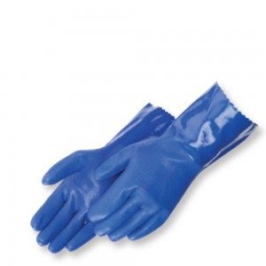 Liberty Gloves 2753BL Sandy Finish Blue PVC Thermal Lined Glove with 12 inch Gauntlet, Dozen
