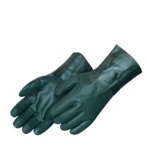 Liberty Gloves 2734 Sandy Finish Green PVC Glove with 14 inch Gauntlet, Dozen