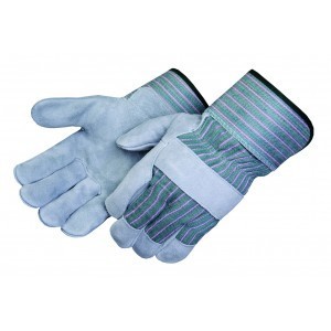 Liberty Gloves 3260SP/G Standard Leather Palm Gloves Green Fabric Back, Dozen