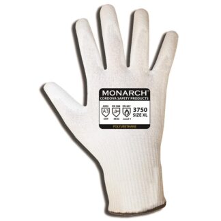 Monarch 3750 PU ANSI Cut A3 13-gauge, spun high-performance shell, white PU palm coating - Dozen
