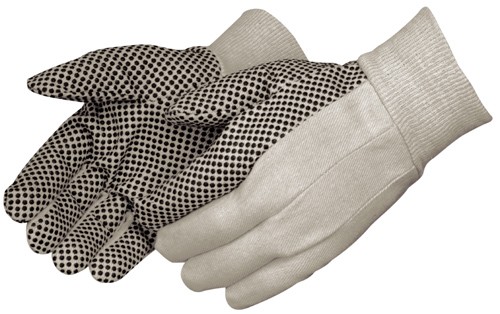 4505 8oz Cotton Canvas Gloves With Black PVC Dots, Dozen