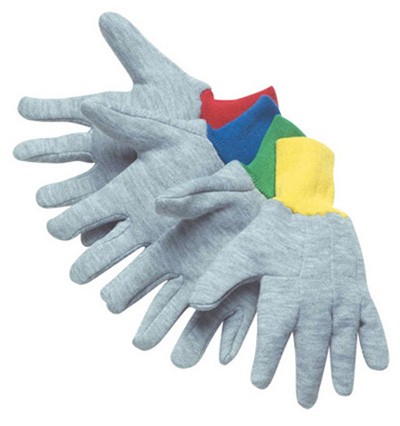 4514XS Assorted Color Gray Jersey Gloves, Dozen