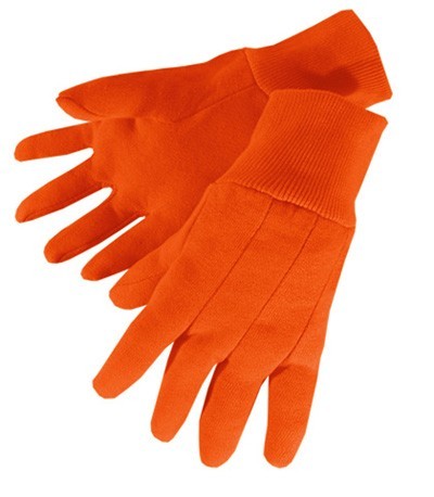 4526 Blaze Orange Hunting Jersey Glove With Knit Wrist, Dozen
