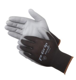 P-Grip P4638  Gray Ultra-Thin Polyurethane Coated Palm Glove, Dozen