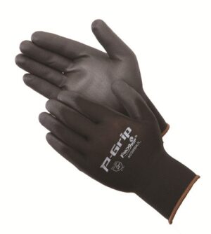 P-Grip P4638BK Ultra-Thin Black Polyurethane Coated Palm Glove, Dozen