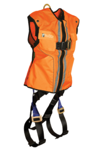 FallTech 7015 Hi-Vis Orange Vest Contractor Full Body Harness