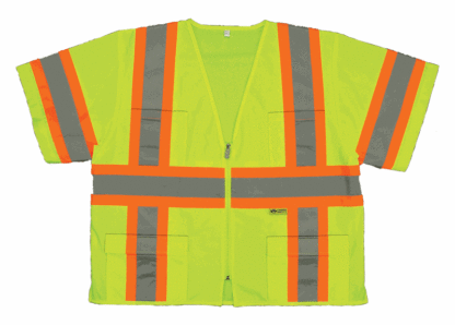 ANSI CLASS 3 ALL MESH LIME SAFETY VEST