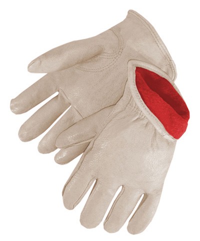 7217 Insulated Standard Grain Pigskin Drivers Glove With Red Fleece Lining, Dozen