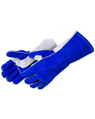 Liberty Gloves 7324 Blue Leather Welder (Gray Reinforced Thumb and Palm), Dozen
