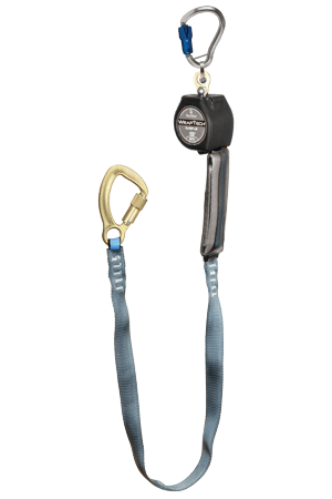 Falltech 74709SG8 9ft Mini SRD with Swivel Eye, Aluminum carabiner with captive pin and 5K Tie-back Carabiner