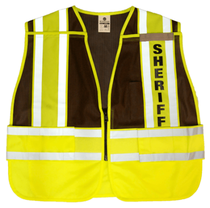 MLK 8054BZ Lime Brown/Sheriff Class 2 Safety Vest