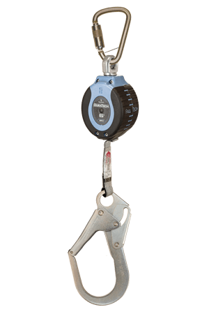FallTech 82706SB3 6ft Web SRD Single-leg Steel Carabiner+Steel Rebar Hook