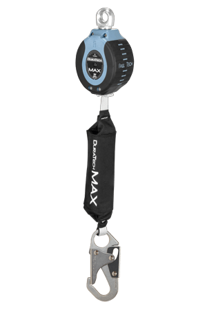 FallTech 82709SA1 DuraTech Max 9ft Single Leg Web Self-Retracting Device with Swivel Eye & Steel Snap Hook
