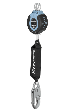 FallTech 82709SA4 DuraTech Max 9ft Single Leg Web SRD with Swivel Eye & Aluminum Snap Hook
