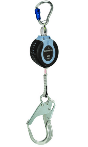 FallTech 82710SG5 10ft Compact Web SRD Alum Carabiner+Alum Rebar Hook