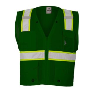 ML Kishigo B104 Enhanced Visibility Multi-Pocket Green Mesh Vest