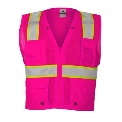 ML Kishigo B107 Enhanced Visibility Multi-Pocket Pink Mesh Vest