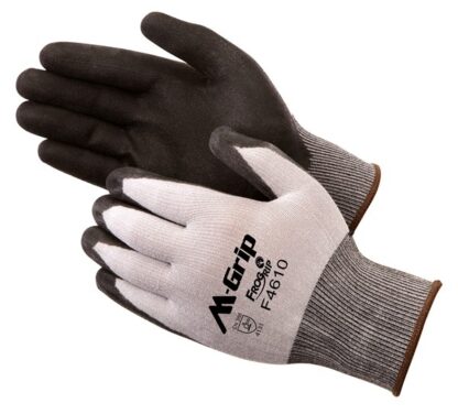 F4610 M-Grip Black High Density Polyurethane 15 Mil Coated Palm Glove, Dozen