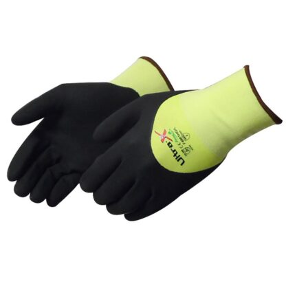 Liberty Gloves F4901HG Ultra-X 18 Gauge Cut Resistant Hi Vis Green Shell with 3/4 Black Micro-Foam Nitrile Coated Palm, Dozen