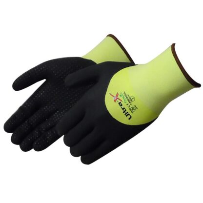 Liberty Gloves F4905HG Ultra-X 18 Gauge Cut Resistant Hi Vis Green Shell with 3/4 Black Micro-Foam Nitrile Coated Palm, Dozen