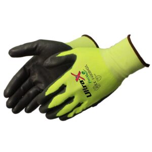Liberty Gloves 4908HG Ultra-X 18 Gauge Cut Resistant Hi Vis Green Shell with Gray Coated Palm, Dozen