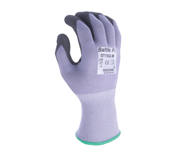 OT1032 15 Gauge Nylon Knit Shell, Super-Foam Nitrile Coated Palm w/ Nitrile Dots Gloves