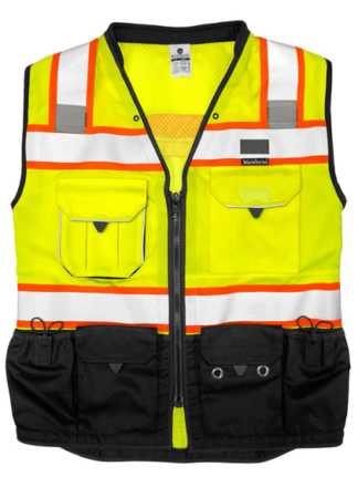 S5002 Premium Black Series Lime Class 2 Surveyors Vest