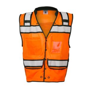 ML Kishigo S5007 High Performance Surveyors Snap Orange Vest