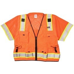 ML Kishigo S5011 Orange Professional ANSI Class 3 Surveyor Safety Vest