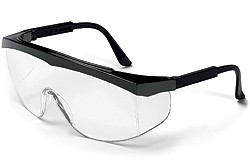 SS110 Stratos Safety Glasses Black Frame - Clear Uncoated Lens