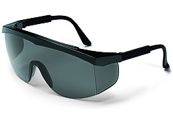 SS112 Stratos Safety Glasses Black Frame - Grey Uncoated Lens