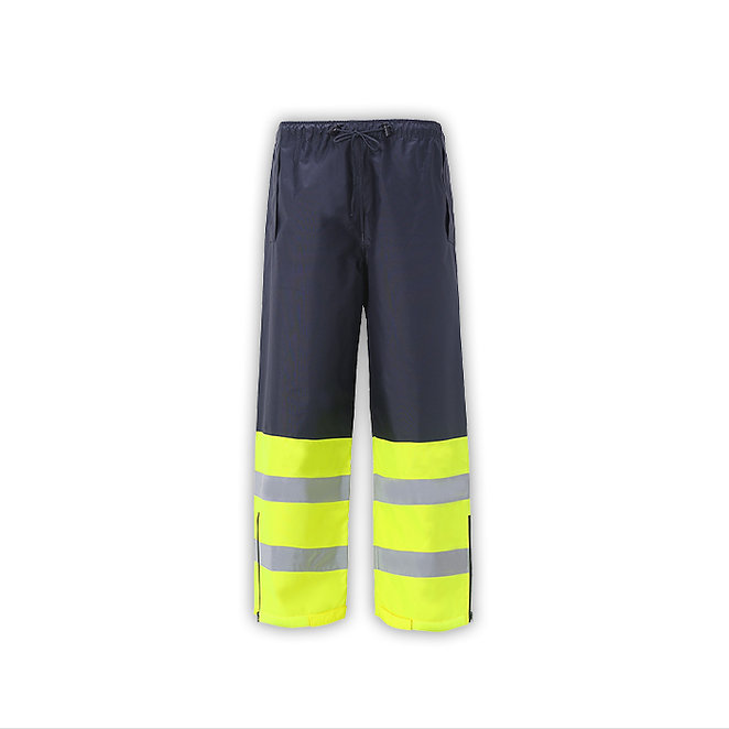 737C-E Lime/Navy Blue Waist Rain Pants