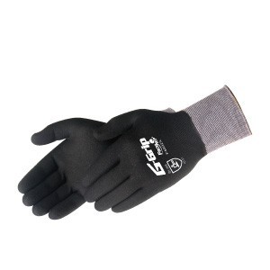 Liberty Gloves F4602 G-Grip Black Nitrile Micro-Foam Palm Glove with Fully Coated Back, Dozen