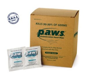 Saftec Paws 34400 Antimicrobial Hand Wipes 50 Per Box