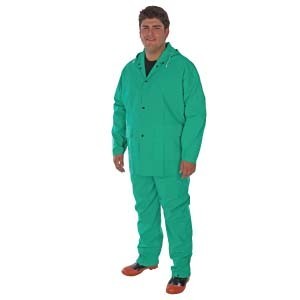 1370 PVC Nylon PVC 2-Piece Green Acid Suit