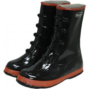 1520 5-Buckle Black Rubber Boots, Pair