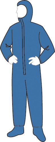 15122B PolyGard Blue Coverall with Hood & Boots, 25ct/case