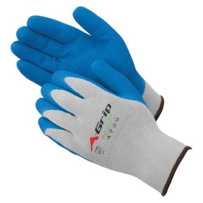 Liberty Gloves 4729G A-Grip Blue Latex Coated Palm Glove, Dozen
