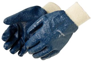 Liberty Gloves 9333 Palm Coated Rough Blue Nitrile Glove with Knit Wrist, Dozen