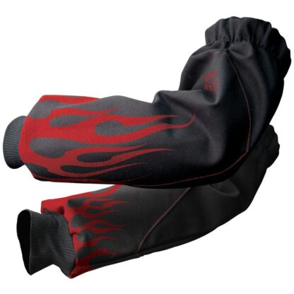 Black Stallion BX9-19S-BK BSX FR Cotton Sleeves, Black with Red Flame Graphic